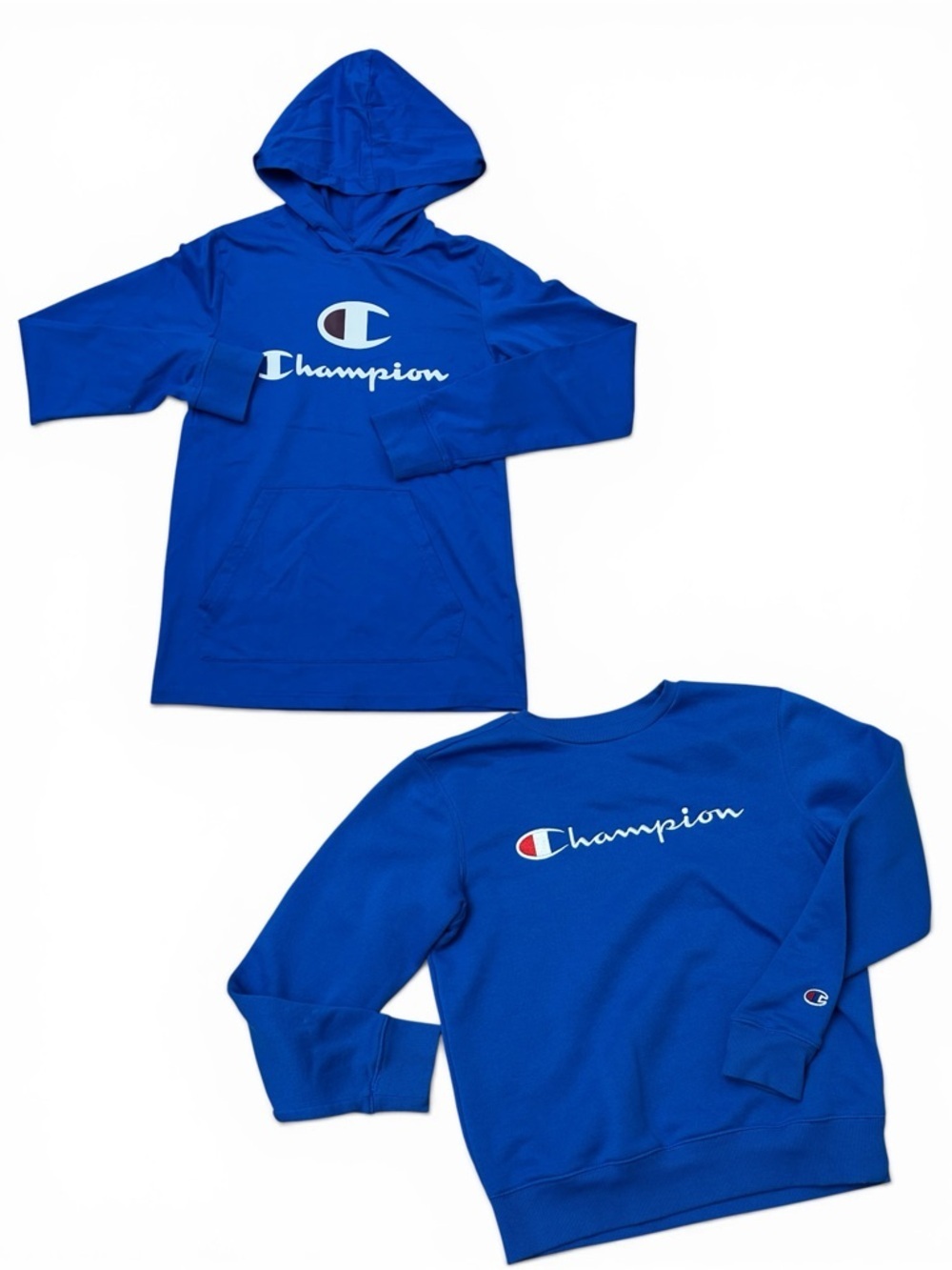 Champion Kids Royal Blue Hoodie and Crewneck Sweatshirt Set